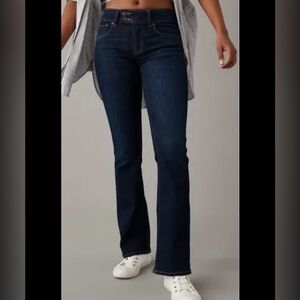 American Eagle Low Rise Kick Boot Jeans 896 - Dark Wash - 4 X-Long (27)